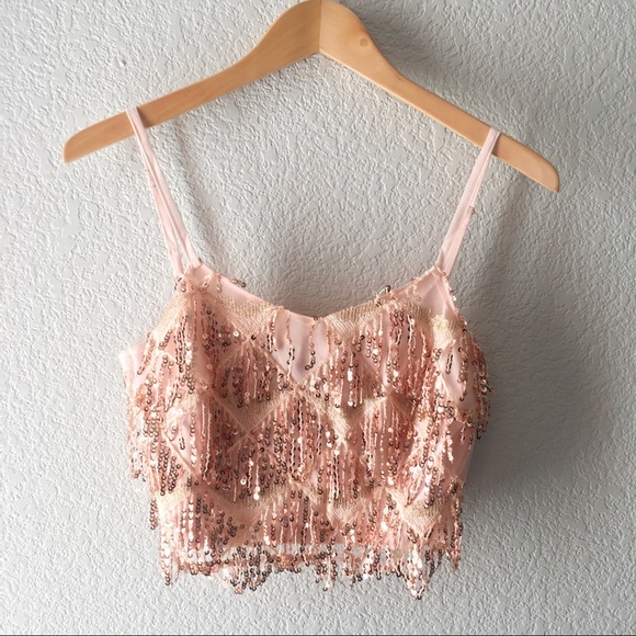 AKIRA Tops - Sequin Crop Top